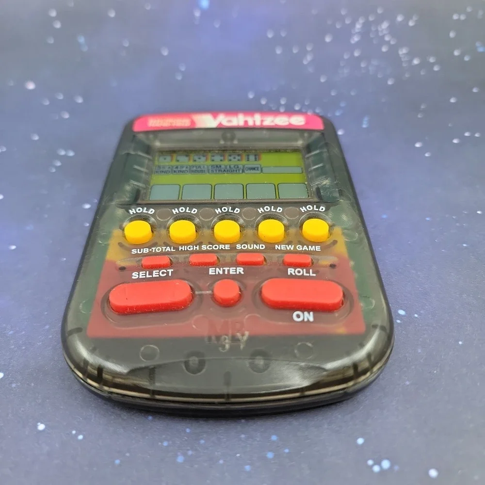 1995 Electronic Handheld Yahtzee Game - Tested 4511 Clear Milton Bradley
